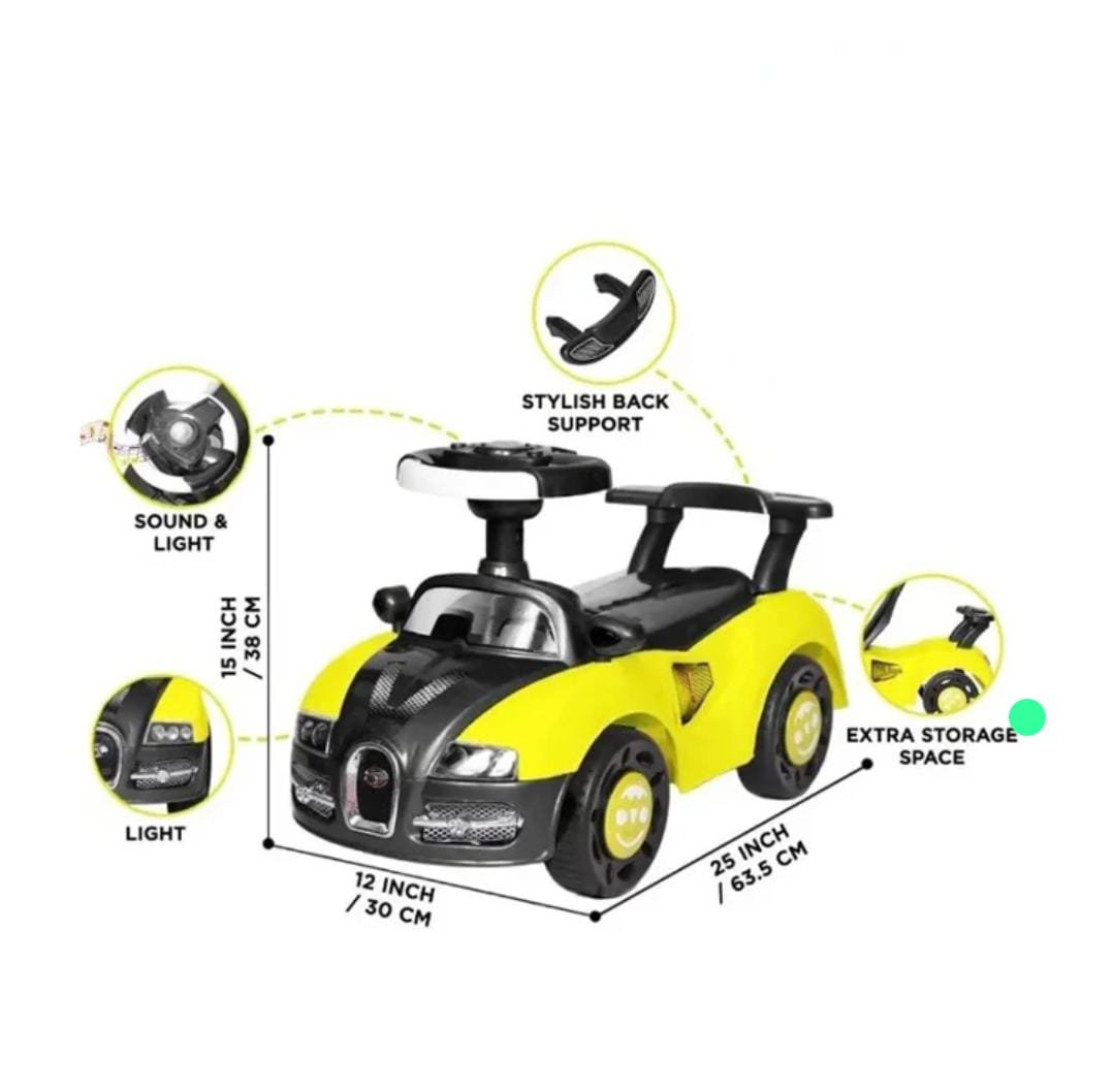 Mercedes Benz kids push car rear view with handle